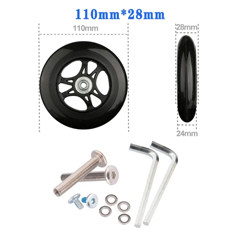 roues de remplacement à vis pour valise de voyage, kit de réparation d'essieu de roue 40/45/50/60/70/80/90/100/110/120mm, roulettes silencieuses
