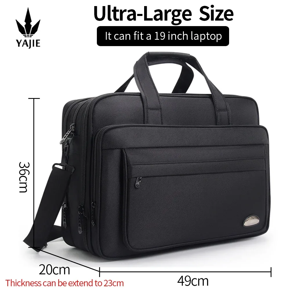 porte-documents de grande capacité pour hommes, sac d'affaires 15.6 pouces 17 "19", pochette d'ordinateur, sacs à bandoulière en toile, sacs à main pour ordinateur portable, messager