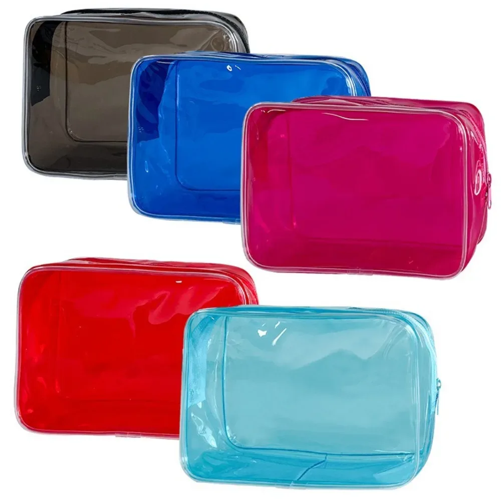 sac de toilette coloré de voyage, sac à maquillage transparent en pvc pour femmes, grande capacité, sac de lavage en gelée, organisateur de cosmétiques