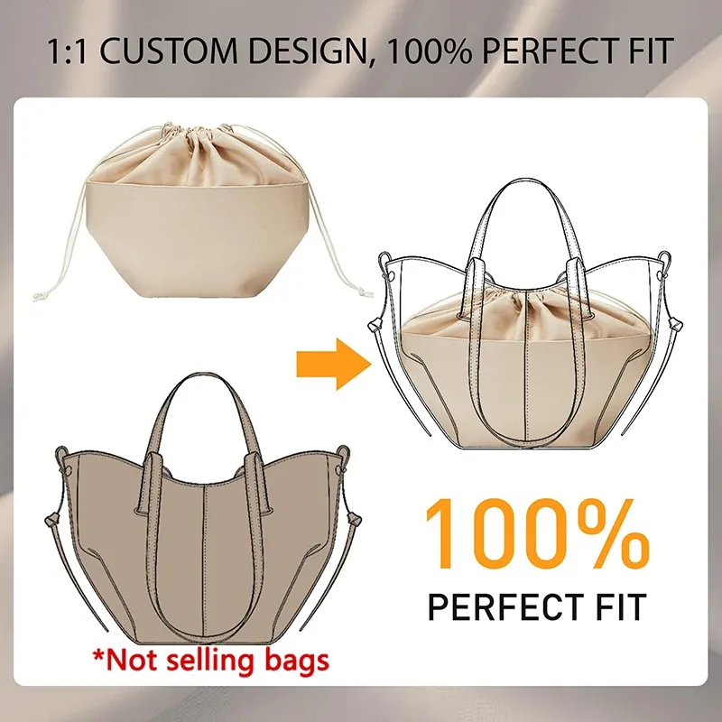 organisateur de sac en toile pour sacs cyme, insert léger et imperméable avec fermeture à cordon et fermeture éclair ykk