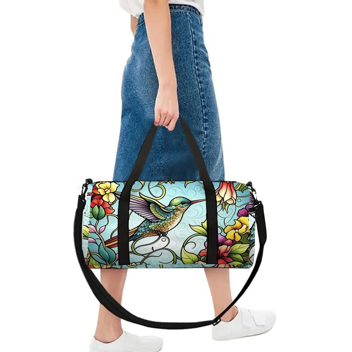 sac de voyage scolaire à motif d'oiseaux et de chats, grande capacité, sac à bagages plat 2d, dessin animé, meilleur cadeau pour garçons et filles, style tendance