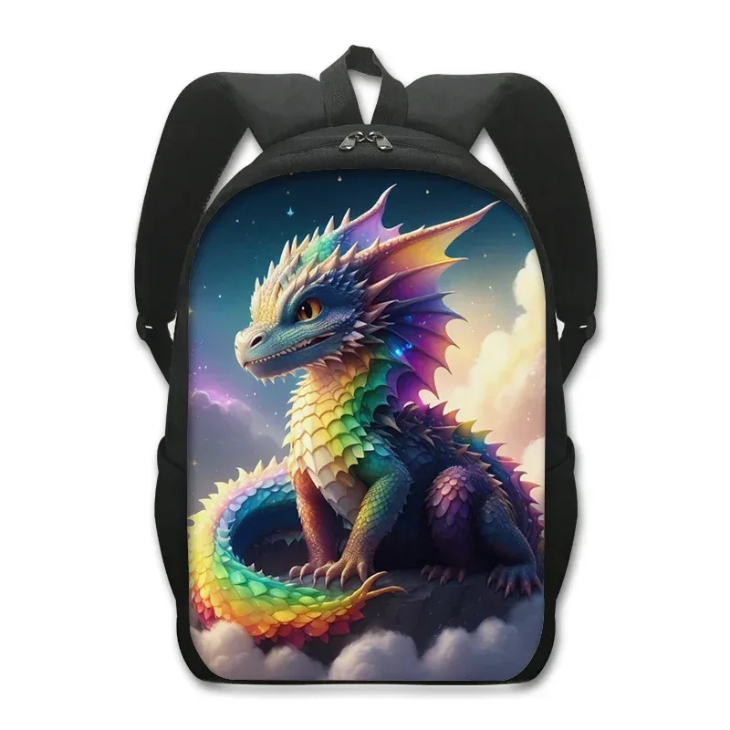 sac à dos dragon de dessin animé pour étudiants, sac à dos fantaisie avec imprimé dragon magique, sac à dos pour ordinateur portable pour femmes et hommes, sac à dos de voyage en plein air