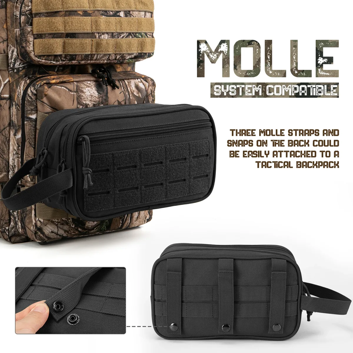 trousse de toilette tactique pour hommes, trousse d'hygiène, kit de rasage pour hommes, pochette de maquillage de douche de voyage, sacs d'organisation de cosmétiques