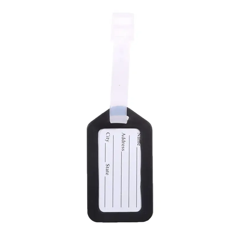 étiquette bagage plastique transparente bleue blanche voyage croisière identification valise nom adresse pièces cinq lots