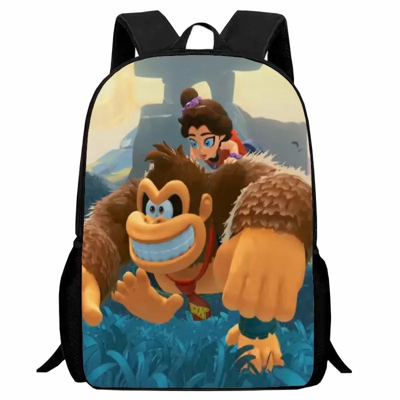 sac dos nylon donkey kong animé joyeux course combat famille grande capacité voyager école