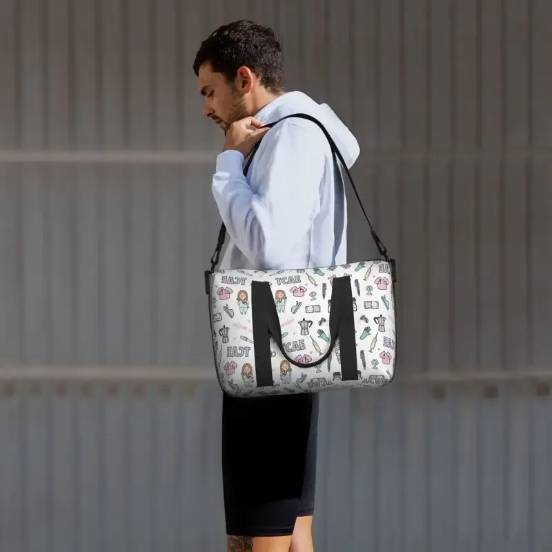 personnalisé enfermera en apuros médecin infirmière médical voyage sacs de sport étanche durable week-end sac de nuit voyage bagages sac