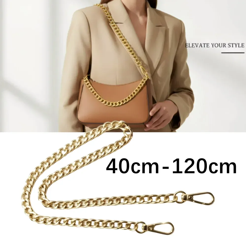 chaîne métal maillons carrés rose marron doré longueur variable accessoire sac bandoulière pochette modèle élégant durabilité usage journalier