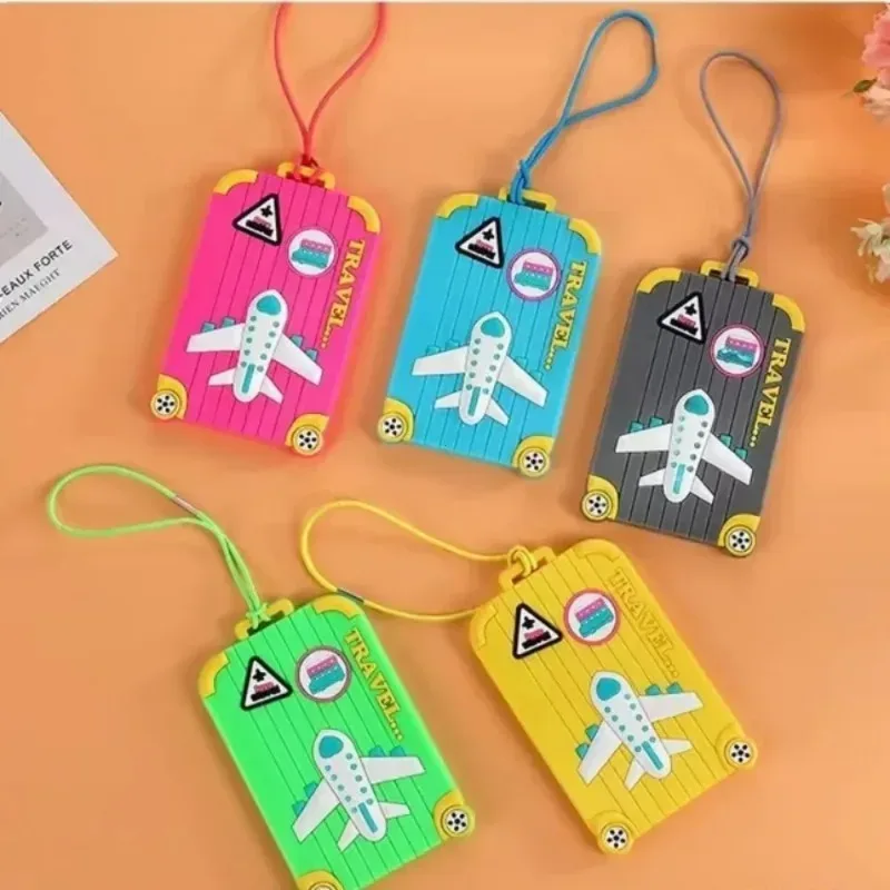 nouvelles étiquettes de bagages, accessoires de voyage, étiquettes de valise en silicone, étiquettes d'identification pour bagages de voyage et de ski, carte d'embarquement, passeport
