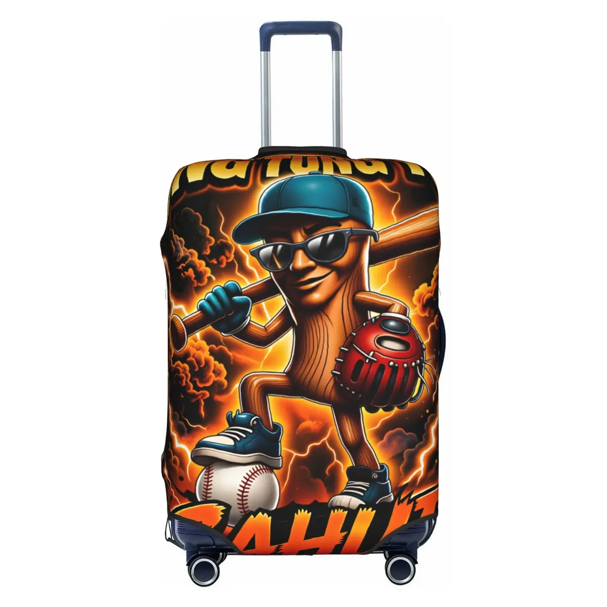 housse de protection élastique pour valise, motif humoristique italien tung tung tung sahur funk, convient aux valises de 18 à 32 pouces
