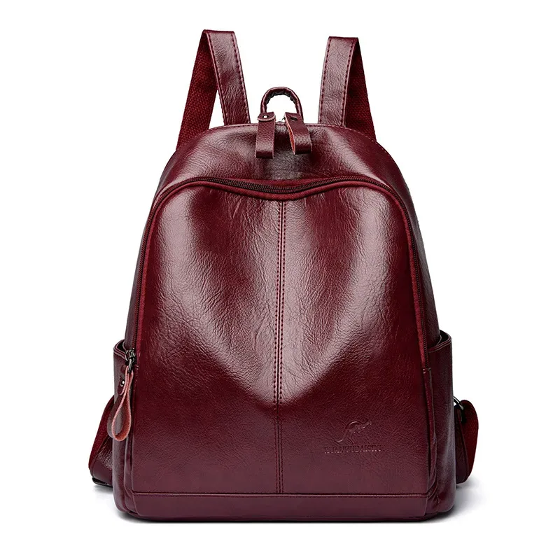 nouveau coréen en cuir souple grande capacité voyage sacs à dos femmes mode vintage sacs à bandoulière sac à bandoulière cahier cartable