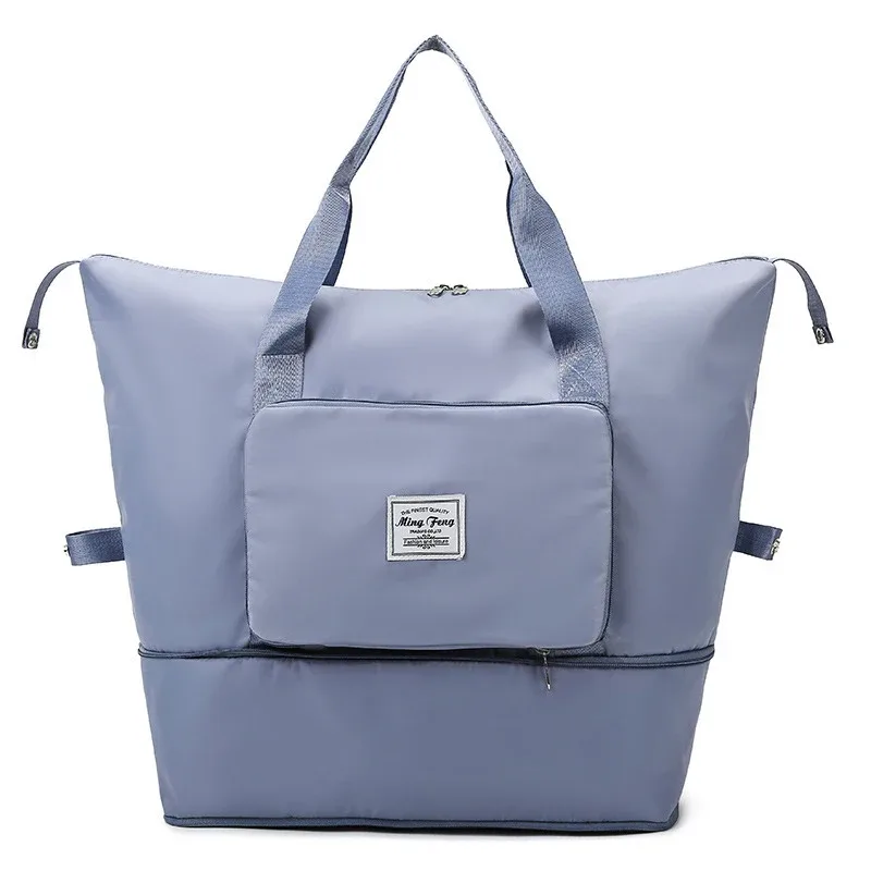 sac de voyage pliable, extensible, grande capacité, sacs de sport en nylon, étanche, double couche, fermeture éclair, sac à main, organisateur de bagages, fourre-tout, nouveau