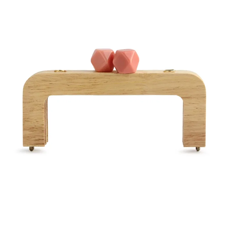 perles en bois de 19.6cm x 11cm, 1 pièce/2 pièces, serrure assortie, portefeuille mural, cadre de sac à main, poignée faite à la main avec perles colorées, pièces de rechange