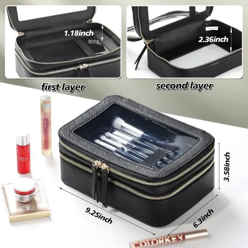xmessun nouveaux sacs de maquillage en pvc transparent décontracté pour femmes 2026 mode en cuir pu portable étanche stockage sac cosmétique a527
