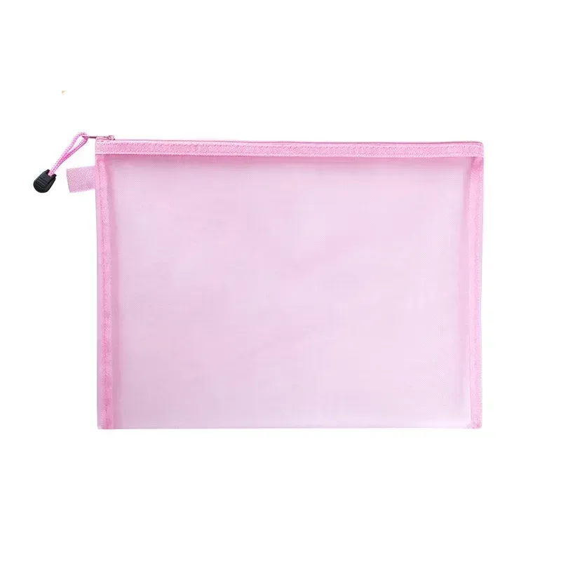 sacs de voyage en maille de nylon à fermeture éclair pour cosmétiques, trousses de maquillage, trousse à crayons, poudres à fermeture éclair, fournitures scolaires et de bureau, 1pc