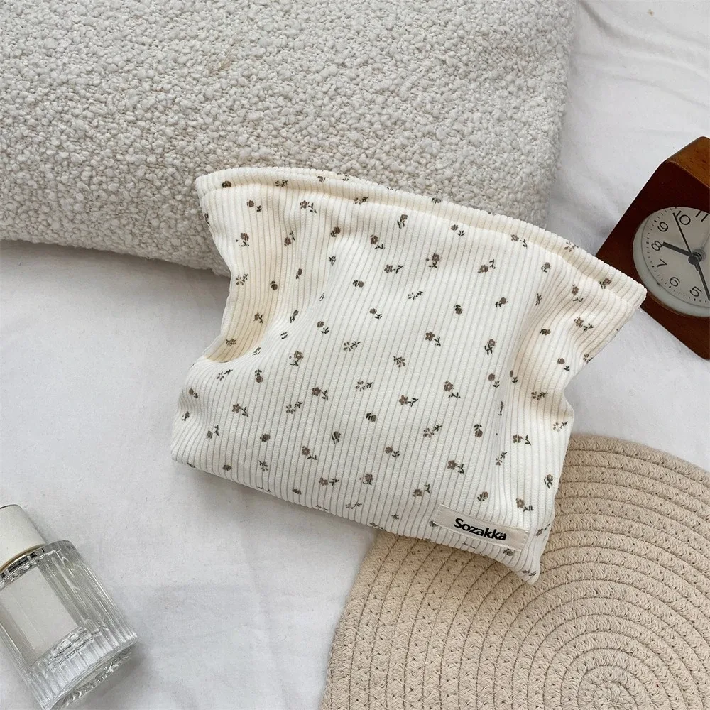 sac à cosmétiques de voyage en velours côtelé, sac de rangement de maquillage portable, sacs à main pour femmes, grande capacité, fermeture éclair, organisateur de maquillage, pochette de rangement