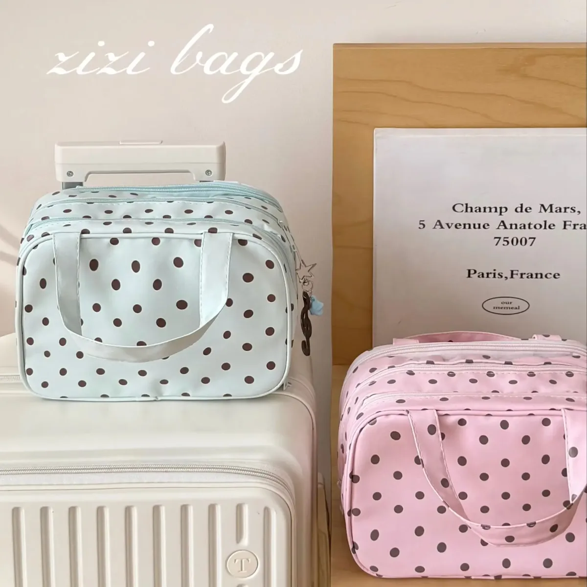 sac de rangement cosmétique portable à grande capacité, à 3 compartiments, sac de toilette de voyage, trousse de maquillage à main pour femmes