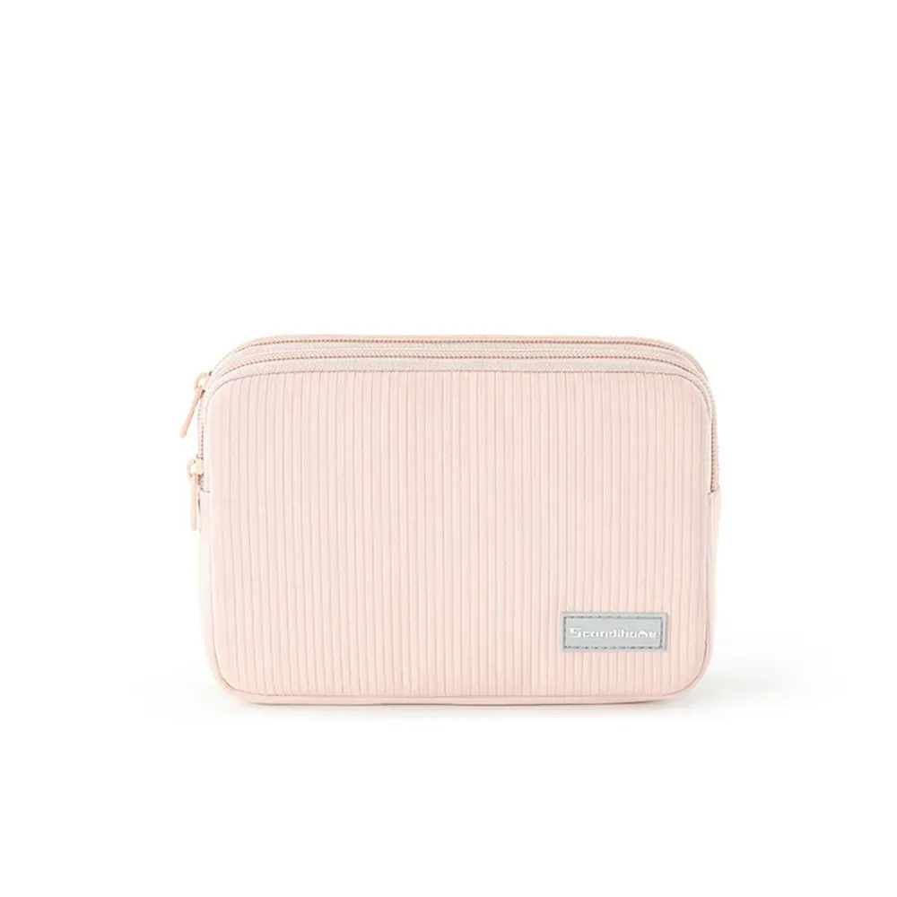 trousse de maquillage portable de grande capacité, pochette de toilette étanche avec compartiments, organisateur de cosmétiques anti-rides