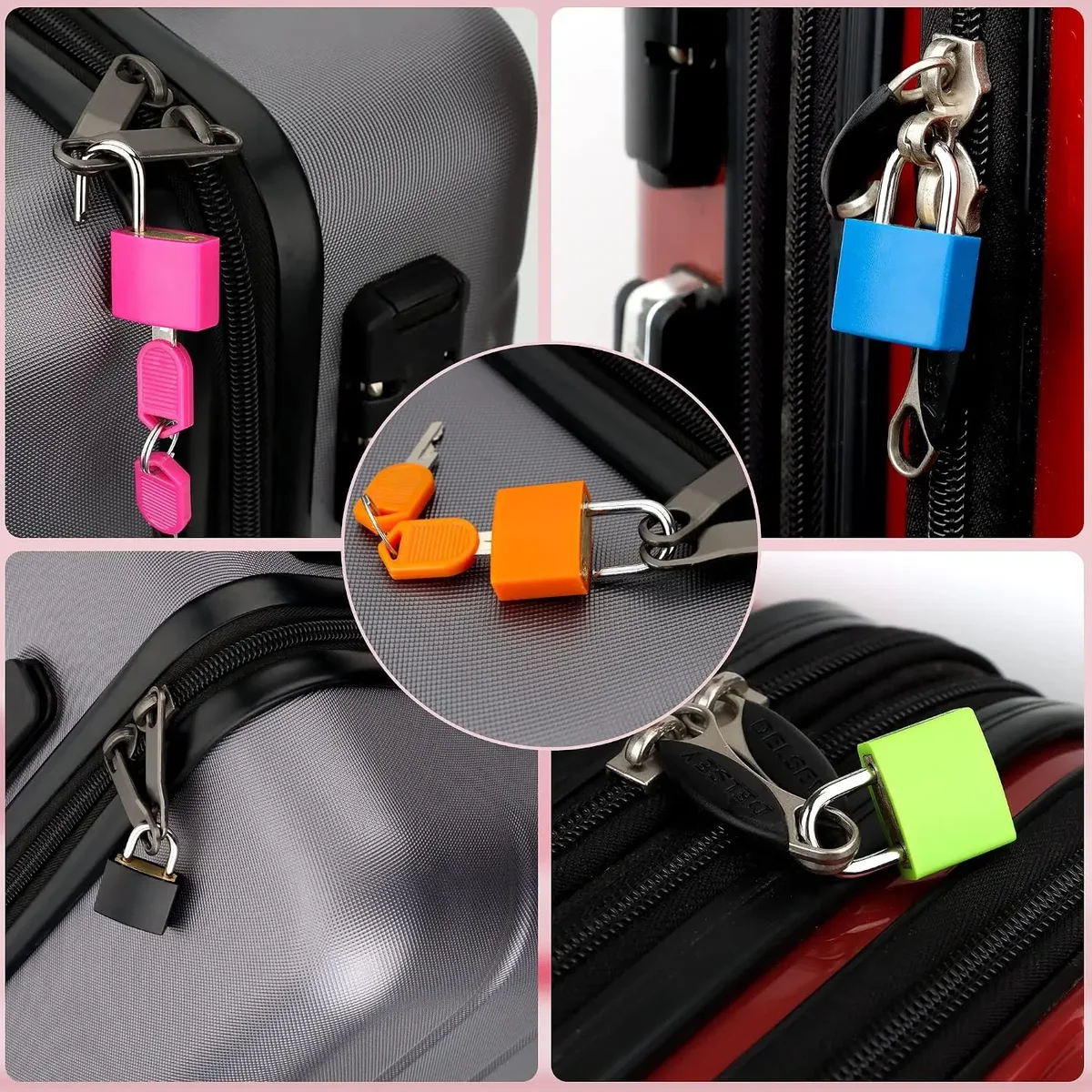 cadenas serrure tsa métallique rose bleu vert kaki voyage valise sac bandoulière protection effets personnels mini cadenas paire clés supplémentaires