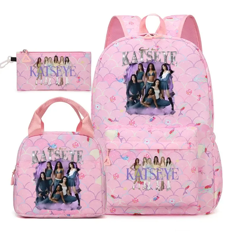 sac dos polyester motifs groupe filles poignée supérieure glissière capacité 20 35 litres unisexe couleurs rose clair violet bleu clair