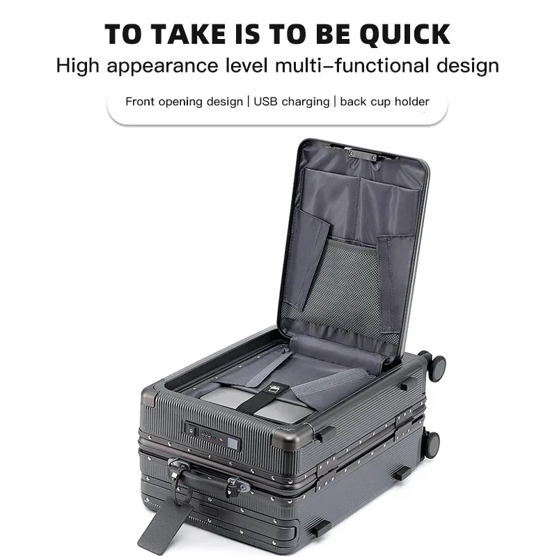 sushimu – bagage à roulettes large, ouverture frontale, multifonctionnel pour femmes, petite boîte d'embarquement légère de 20 pouces, valise pour hommes de 24 pouces