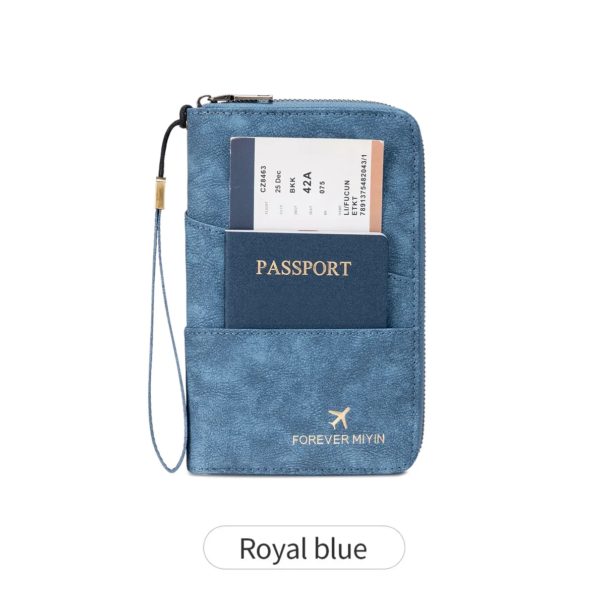 porte-passeport familial de voyage, portefeuille de rangement à fermeture éclair pour documents de grande capacité, sac à main en pu, accessoire de voyage unisexe
