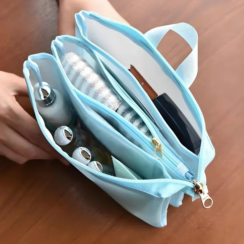 sac de rangement en maille pour maquillage, sac à main en maille, sac de voyage portable pour passeport, trousse de toilette, sac de rangement ajouré