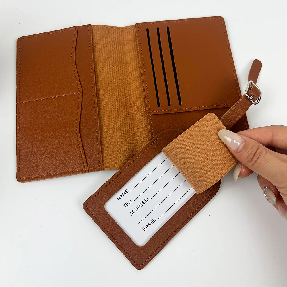 cadenas serrure tsa cuir pu personnalisable multicartes grande capacité voyage document valise sac marqué propriétaire identite porte documents pochette intérieure