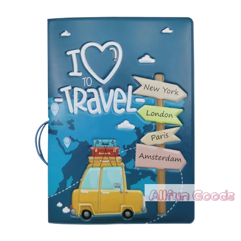 porte-passeport en pu à motif mignon, protège-passeport de voyage, étui de protection pour passeport, porte-cartes d'identité et de crédit, accessoires de voyage
