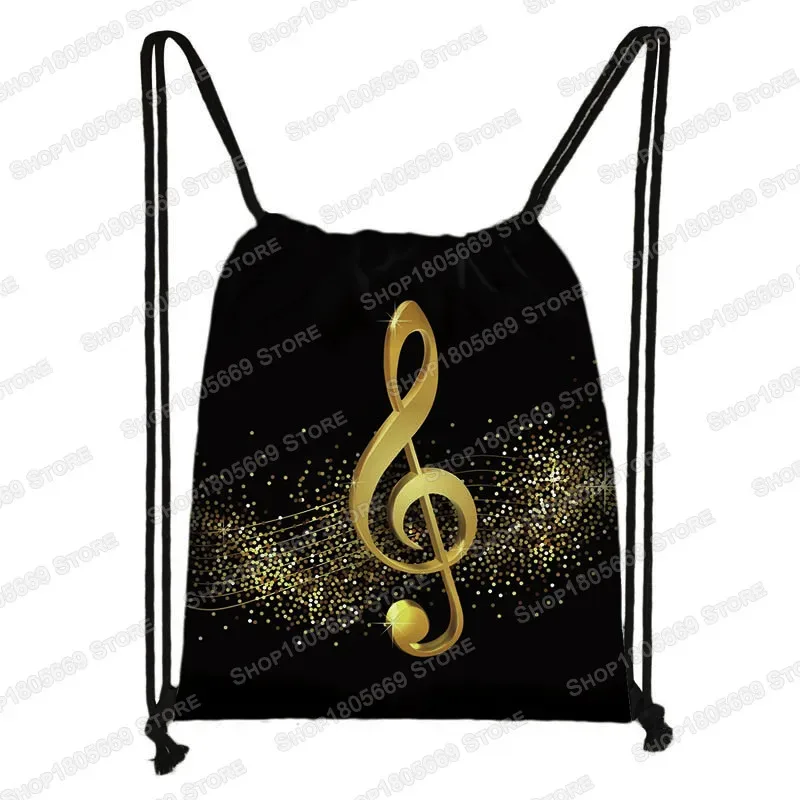 notes de musique imprimer sac à dos battement ecg femmes cordon sac en plein air grande capacité sac de rangement pour chaussures de voyage porte-cadeau