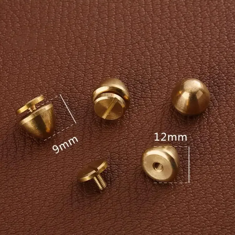 lot de 5 rivets et vis en laiton massif de haute qualité pour la décoration de sacs en cuir diy, pieds de valise, accessoires de rivetage