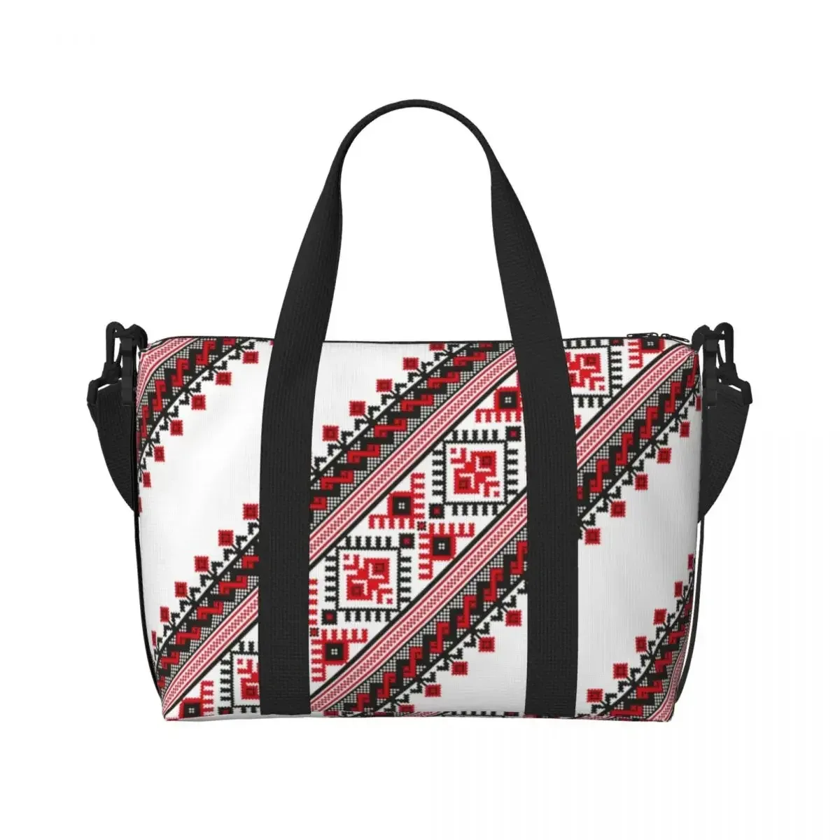 vyshyvanka – sac fourre-tout brodé pour femmes, fourre-tout coloré de style ukrainien, grande capacité, bohème, géométrique, pour salle de sport, plage, voyage