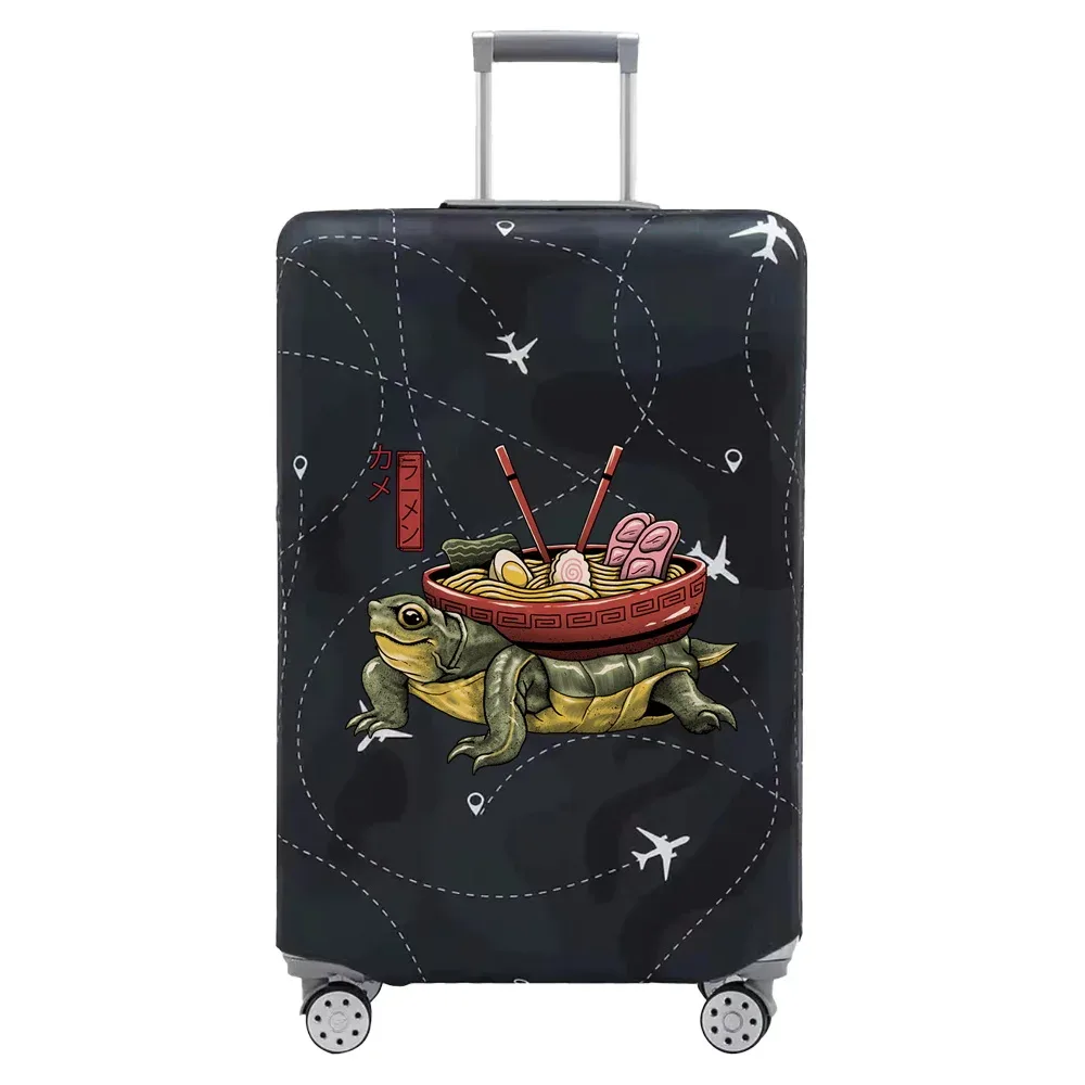 housse valise tissu extensible noire motif ramen bacon dessin animé voyage protection valise taille s m xl