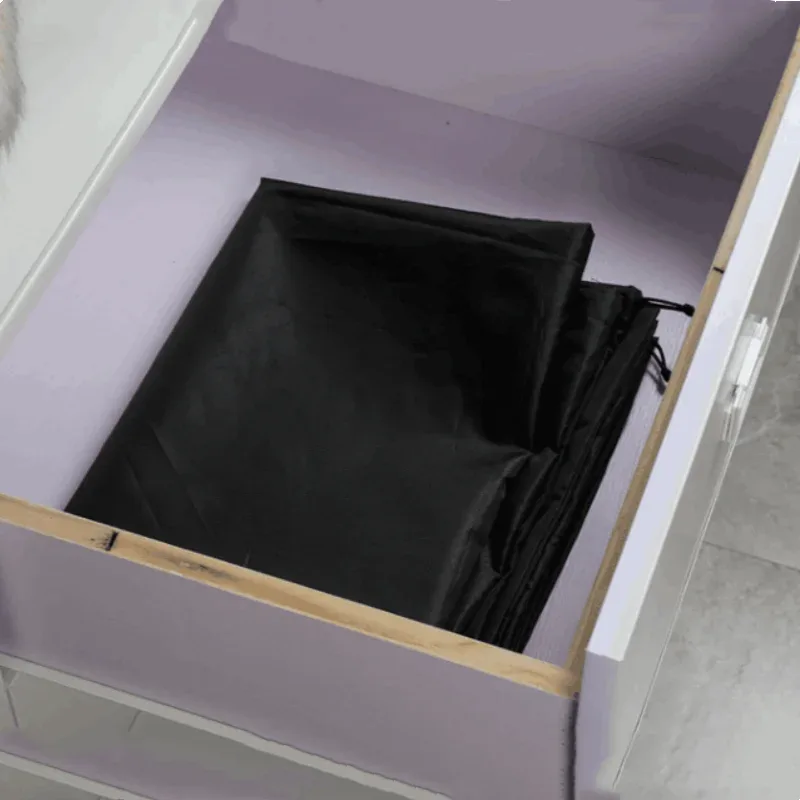 sac de rangement à cordon en tissu oxford de grande taille 94x120cm, adapté aux courses, aux vêtements, aux jouets, aux sacs anti-poussière et au rangement domestique (noir)