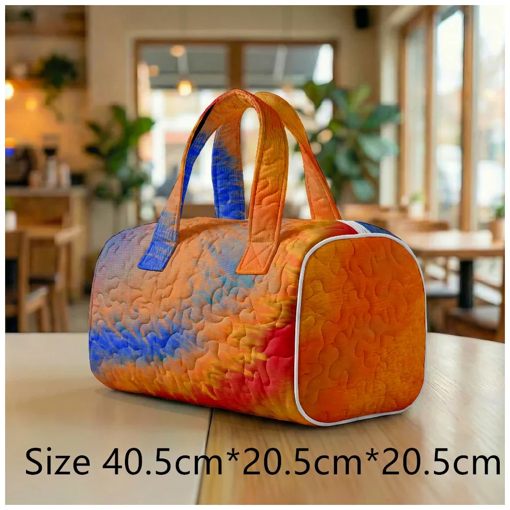 sac fourre-tout matelassé tendance pour femmes, motif tie-dye et marbré, sac à bandoulière grande capacité, sac à main pour les voyages, le shopping, la plage, la salle de sport