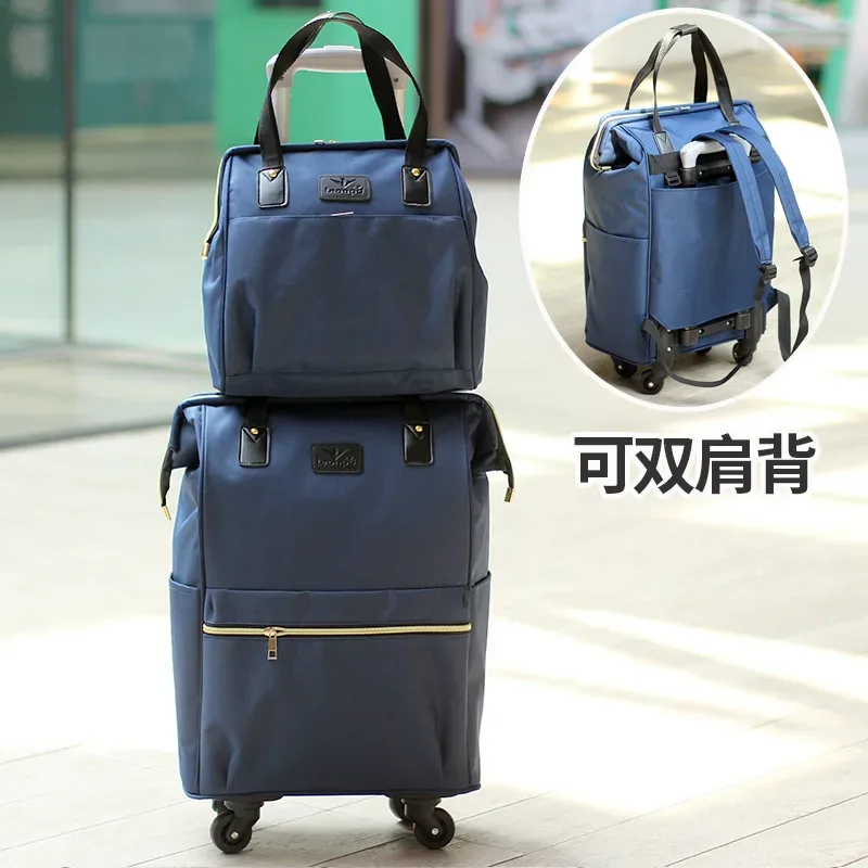 valise de voyage simple et portable de grande capacité pour femmes, sac à roulettes, sac à dos, sac d'embarquement, 2025