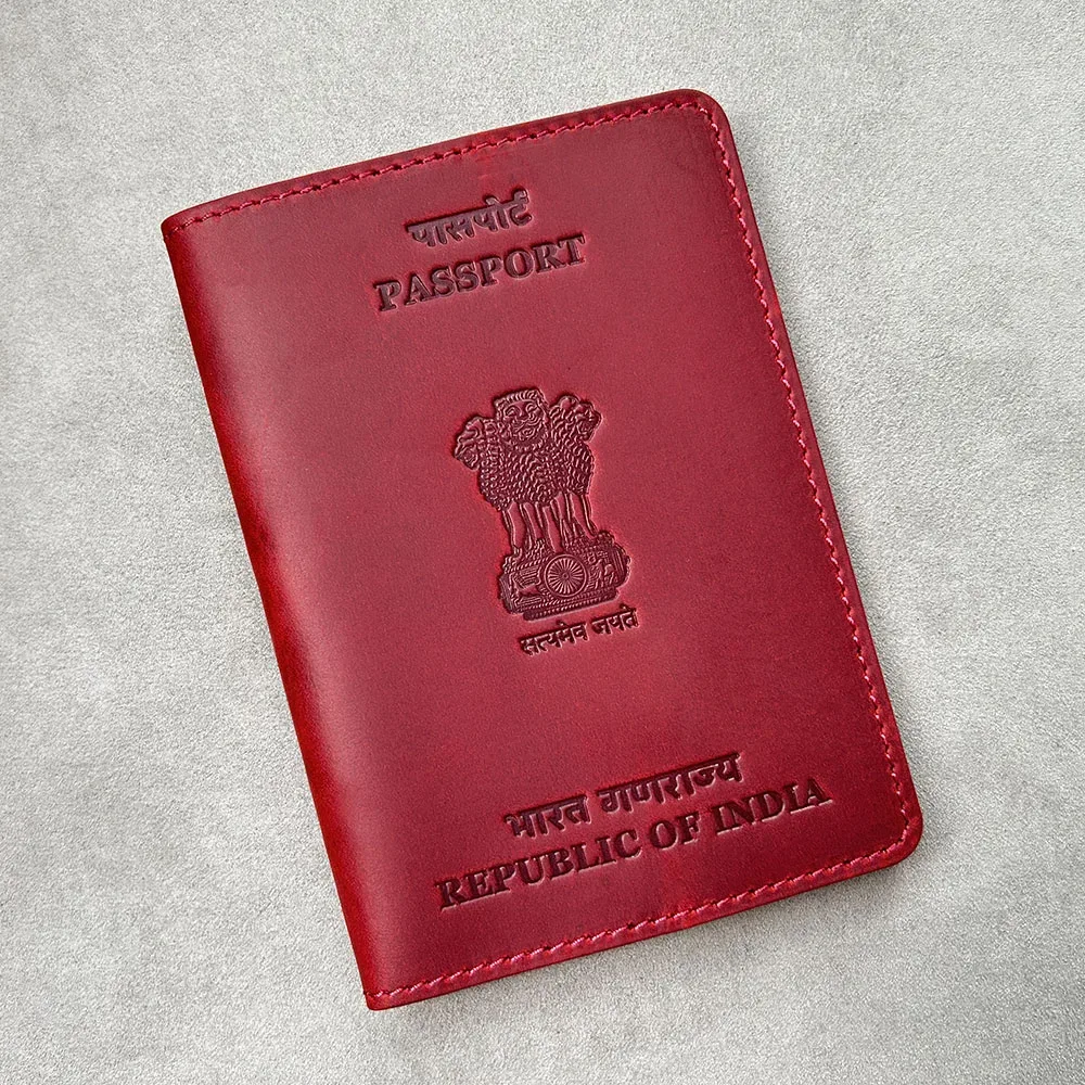 Couverture de Passeport Personnalisée en Cuir group, Meilleur Porte-Passeport en Forme de Cheval, Étui Photo de Taille Indienne