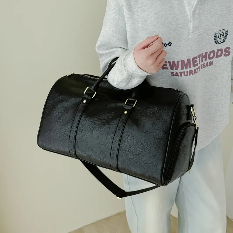 sac de voyage pour homme, sac de sport de luxe grande capacité, sac de voyage en cuir pu, sac à bandoulière portable et durable, sac de sport, sac de voyage extérieur