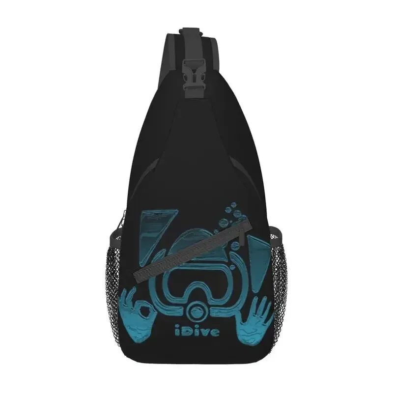 sensation de plongée sous-marine bubble sling crossbody backpack pour homme, sac de poitrine personnalisé initié par le plongeur, voyage, randonnée, sac à dos