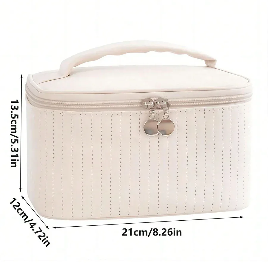 nouvelles trousses de maquillage en cuir pu pour femmes, trousse de toilette de voyage, couleur unie, grande capacité, boîte organisatrice de maquillage, trousse à cosmétiques