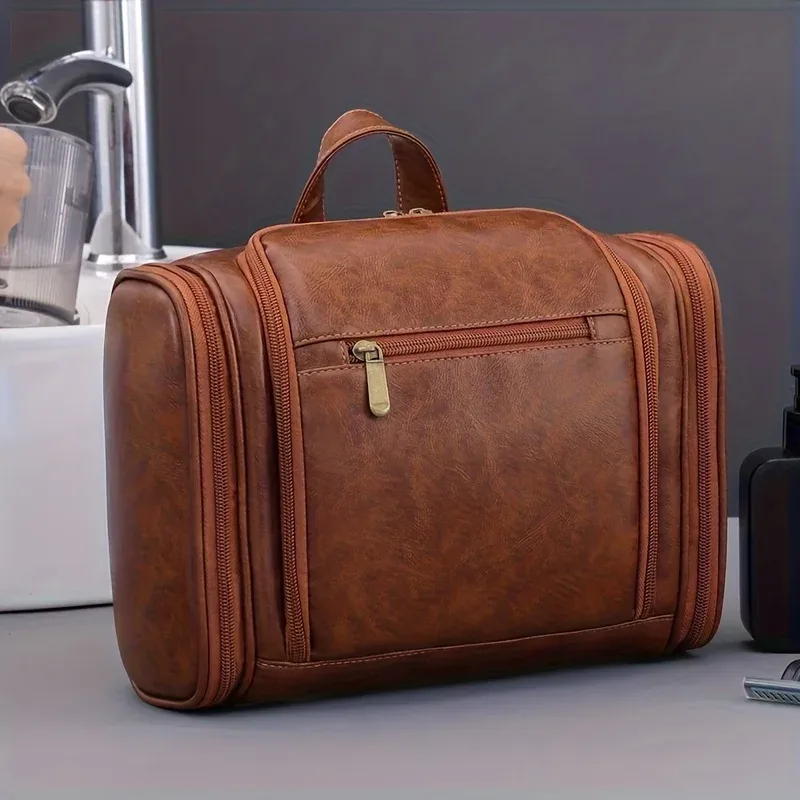 trousse de toilette de voyage unisexe grande capacité avec crochet, sac de rangement multi-compartiments, idéal pour les sorties quotidiennes, cadeau parfait pour hommes et femmes