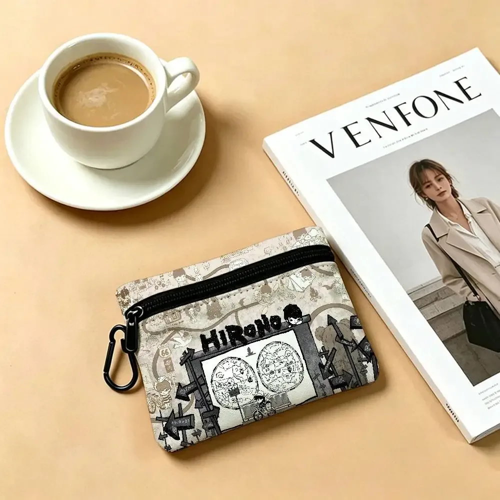 porte-monnaie oxford h-hirono mysterious-artistic avec mousqueton détachable, sac de rangement compact pour accessoires de shopping et activités de plein air
