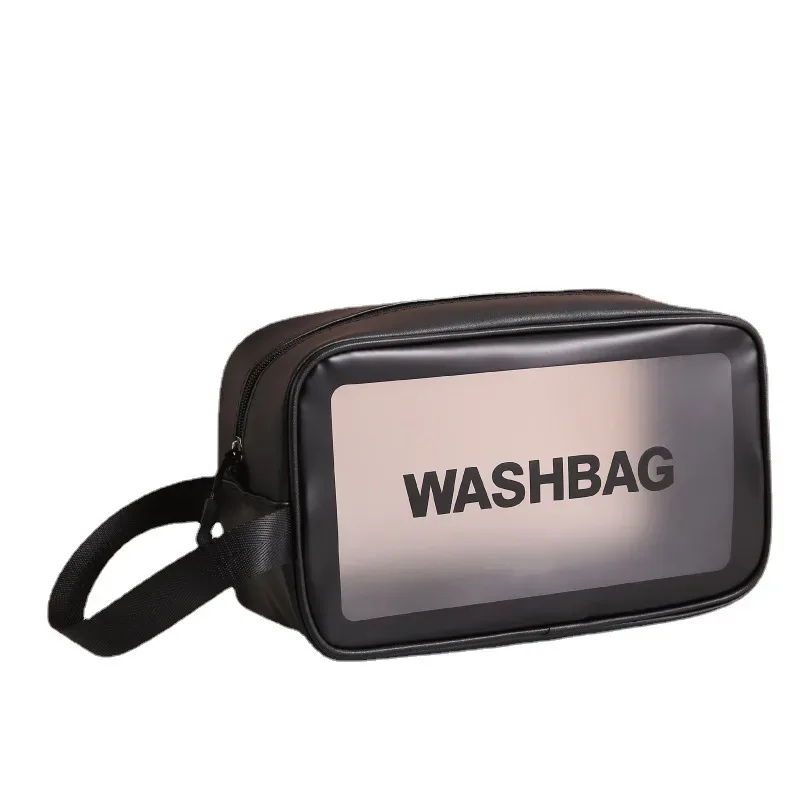 sac cosmétique portable imperméable, grande capacité, anti-poussière, sacs de rangement pour maquillage, sacs de voyage transparents en pvc à la mode
