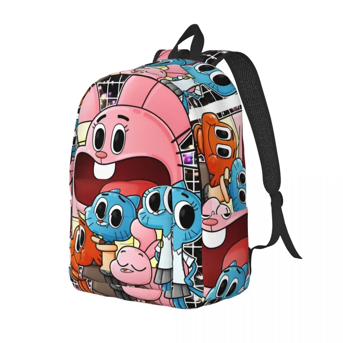 gumball darwin visage mode sac à dos sport lycée affaires jeu vidéo sac à dos pour hommes femmes ordinateur portable toile sacs