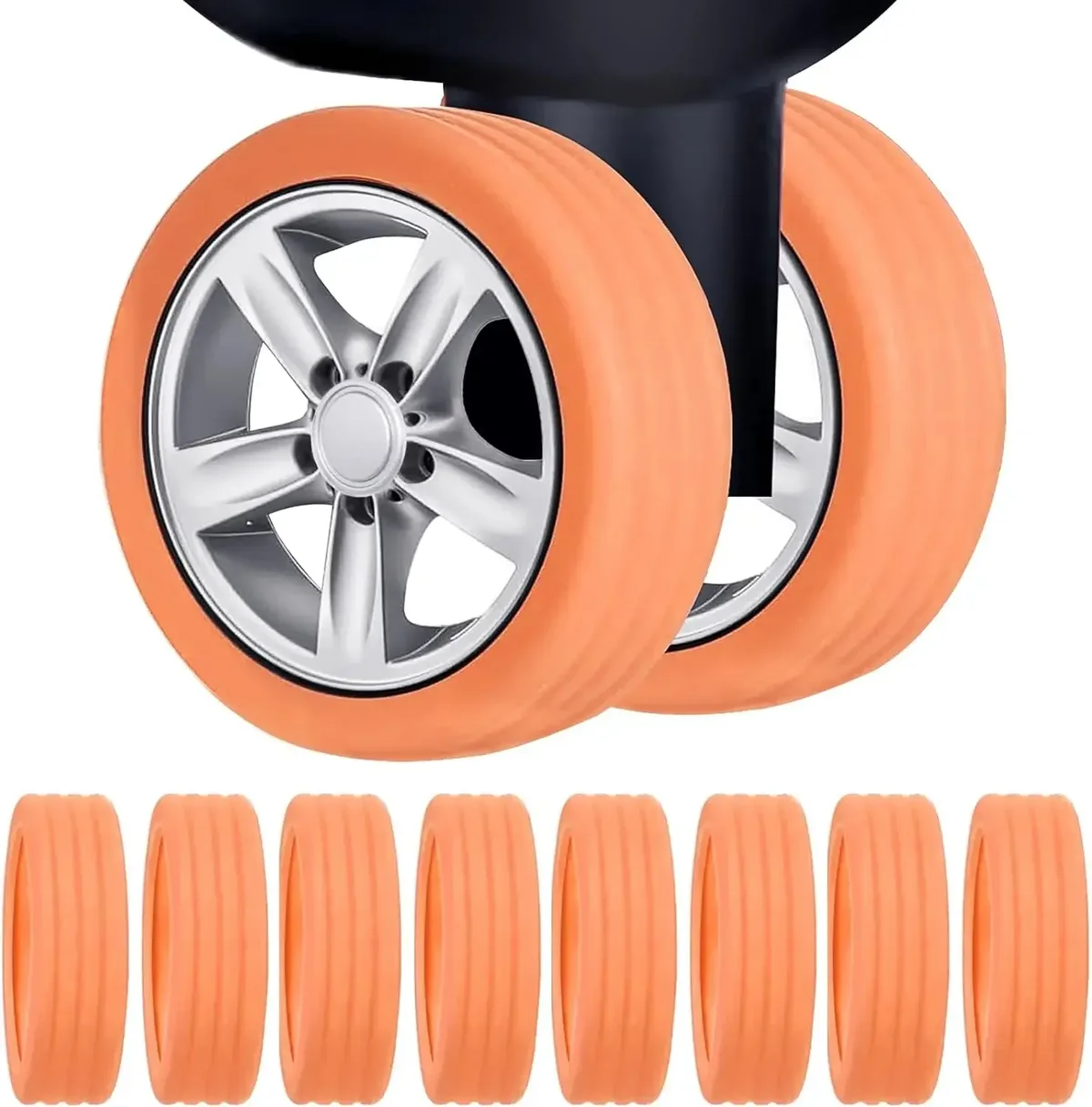 protecteur de roues de bagages en silicone, 4 à 24 pièces, roulettes, chaussures, valise de voyage, réduit le bruit, accessoires de couverture