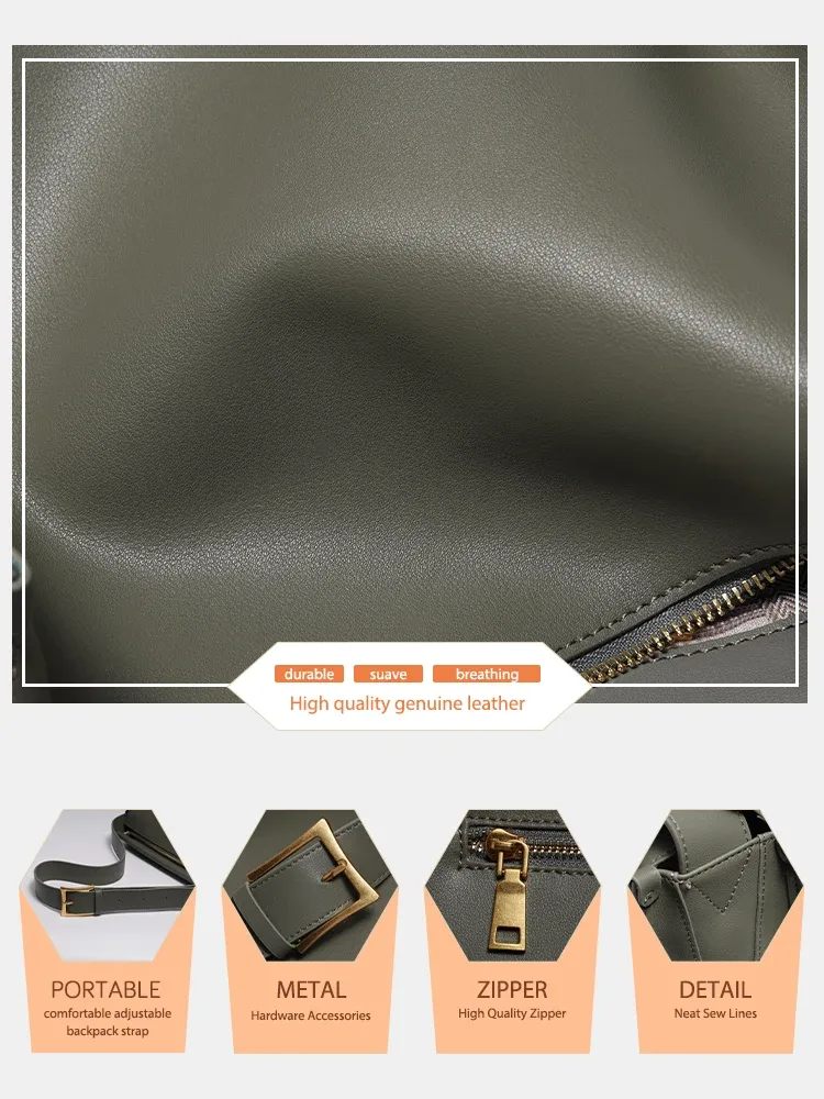 zency sac messager pour femme sac à bandoulière en cuir véritable souple sacoche poches de grande capacité sac à main vert foncé design