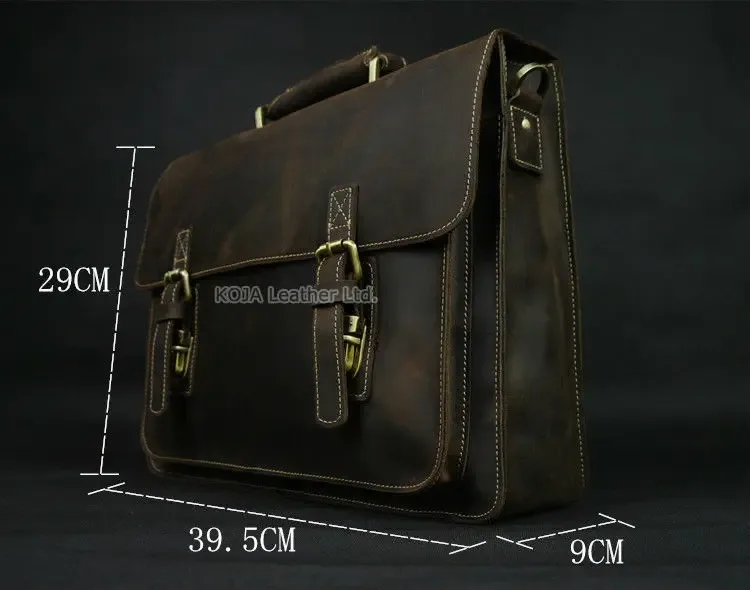 sac messager en cuir véritable pour homme, sac à main fourre-tout pour homme, sac pour ordinateur portable 15 ", sac de travail, sac d'affaires lancé, sac à main vintage elin horse, étui à bombes, m088