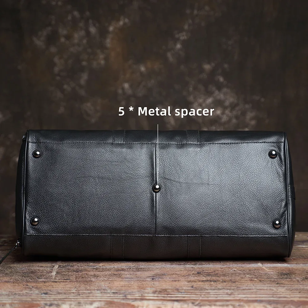 nupugoo – sac de voyage en cuir véritable pour hommes, bagage à main décontracté de grande capacité, pochette à épaule pour ordinateur portable 17 pouces
