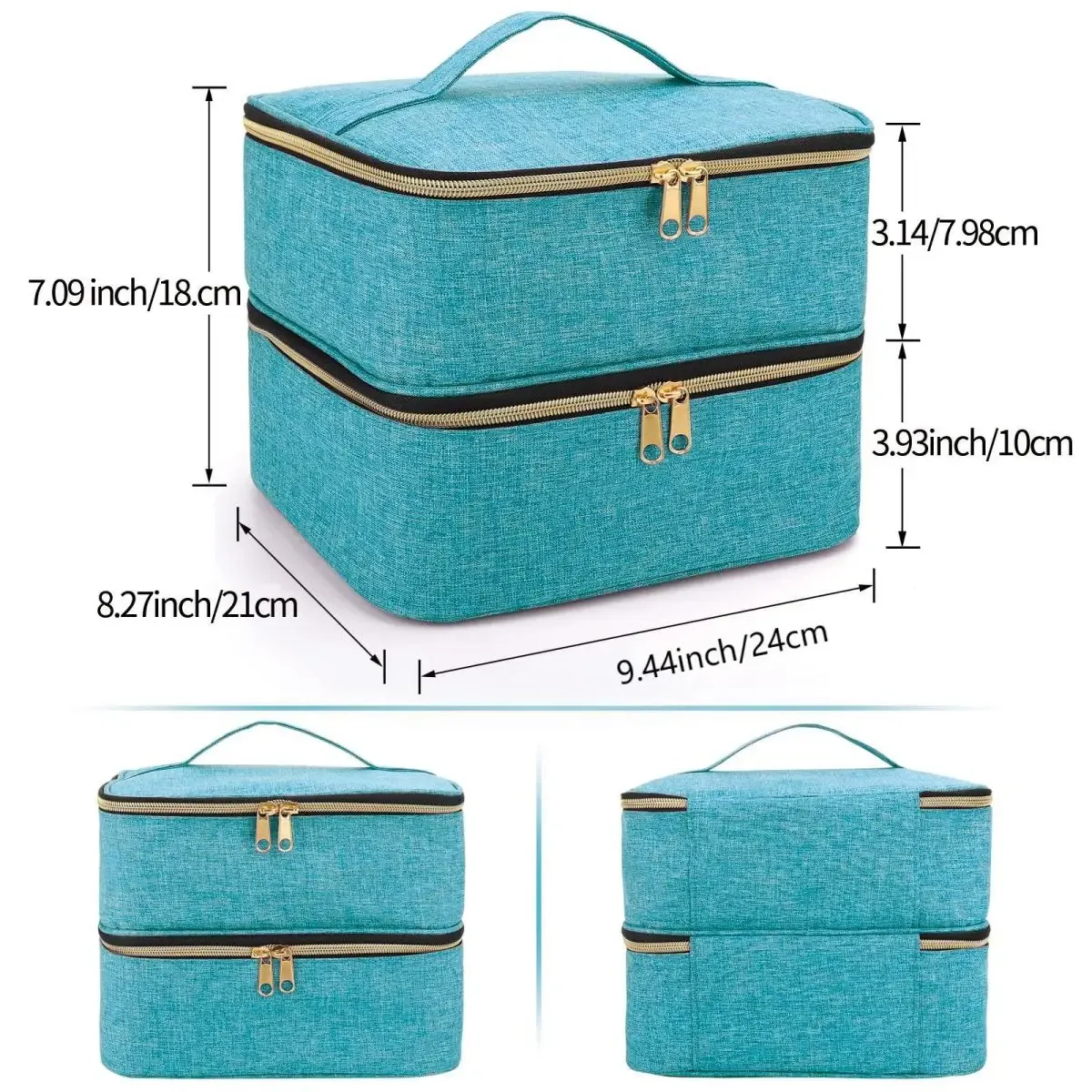 organisateur de vernis à ongles, sac fourre-tout à double couche pour filles et femmes, nail art, huile essentielle, ensemble de cosmétiques