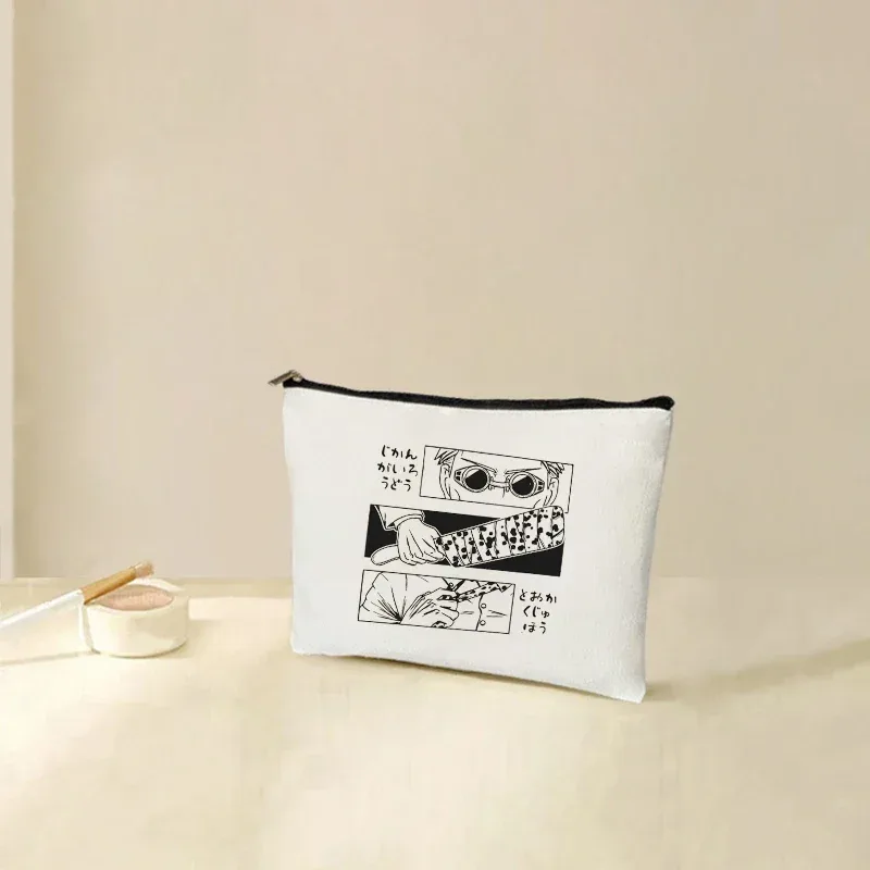 trousse toilette toile noire jeu cartes format petit boîte voyage cosmétiques maquillage organise fournitures bureau pochette glissière
