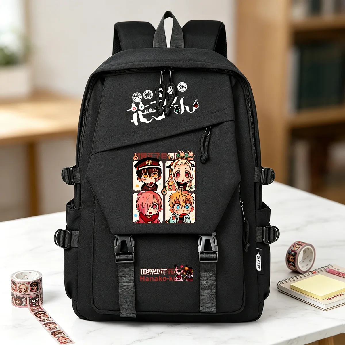 sacs à dos décontractés pour étudiants, sacs à livres pour filles, sacs à dos pour ordinateur portable, sacs à bandoulière, motif dessin animé anime toilet-bound hanako-kun
